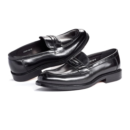 Men's Formal Leather Shoes British Style Oxford Loafers Round Toe Breathable Non-Slip Business Dress Wedding Office Casual Shoes