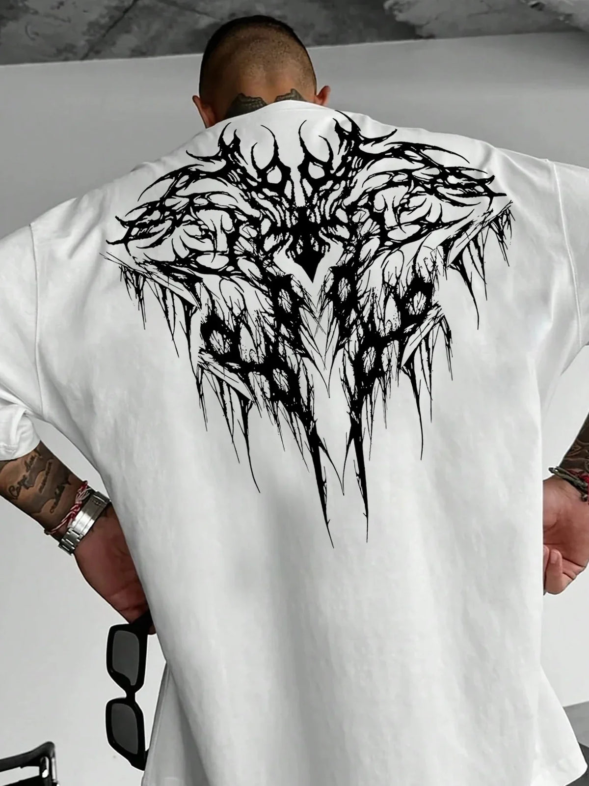 Gothic Geometric Print 100% Cotton Men Woment T-shirt Summer Autumn Daily Outdoor Sports Party Casual Loose Street Short Sleeve