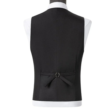 Men Vest Black Single Button With Lapel Solid Waistcoat For Wedding Banquet Business Work Office Casual Daily Men Suit Vest