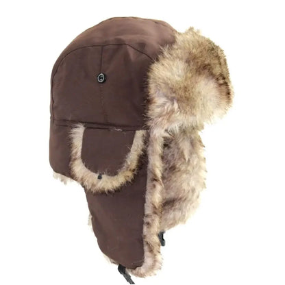 1PC Winter Trapper Aviator Trooper Earflap Hat Warm Waterproof Disco Ski Hat Bomber Cap Fleece Thicken Warm Ear Protectors Hats