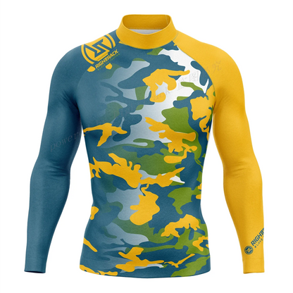 RT Men's Rashguard Surfing Shirt Camo Long Sleeve Diving Sun Screen Beachwear Snorkeling UV Protection Swimwear New's