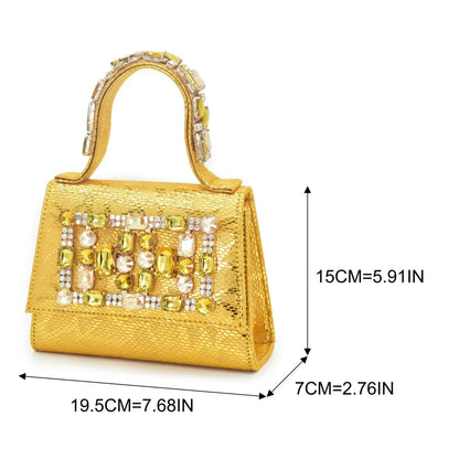 Fashion Party Shoes and Bag Match for Women Latest Italian Matching Shoes and Bag Set  with Rhinestone Heeled Shoes Woman
