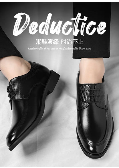 Spring Summer Hallow Dress Shoes for Men Solid Color Fashion Business Casual Shoes Male British Lace Designer Leather Shoe Man