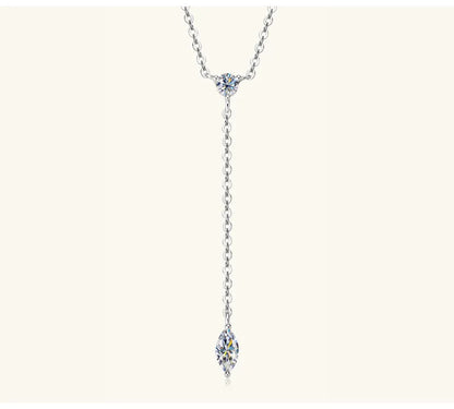 0.4cttw Marquise/round Cut Moissanite Necklace for Women D Color Luxury Pendant 925 Sterling Silver Jewelry Wholesale