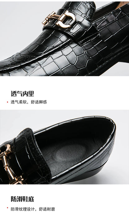 High Quality Casual Business Leather Shoes For Men Classic Social Leather Shoes Men Party Formal Loafers Men Dress Shoes Retro