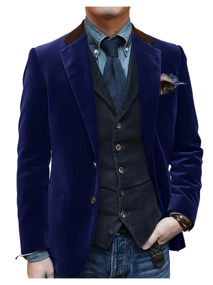 Vintage Red Velvet Suit Blazer For Men Elegant Casual Sports Jacket Man Jackets Mens Clothing Men's Male Coats