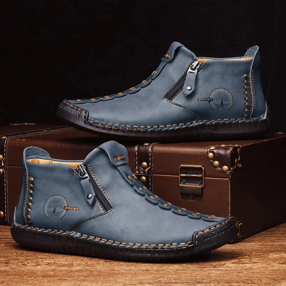 2026 New Style Comfortable Loafers Fashion Ethnic Style Casual Shoes Men's Slip-on Spring Breathable Boots Plus Size Ankle Boots