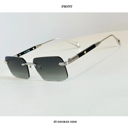 Square Sunglass Men Luxury Rimless Sunglasses Women Vintage Vacation Fashion Glasses Lunette Soleil Femme Gafas De Sol Hombre