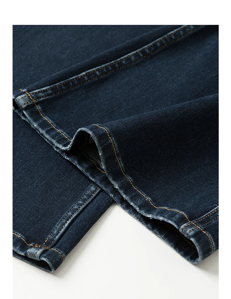 Women Denim jeans 2025 Autumn New Lycra Stretch Mid Waist Cotton Flares Pants