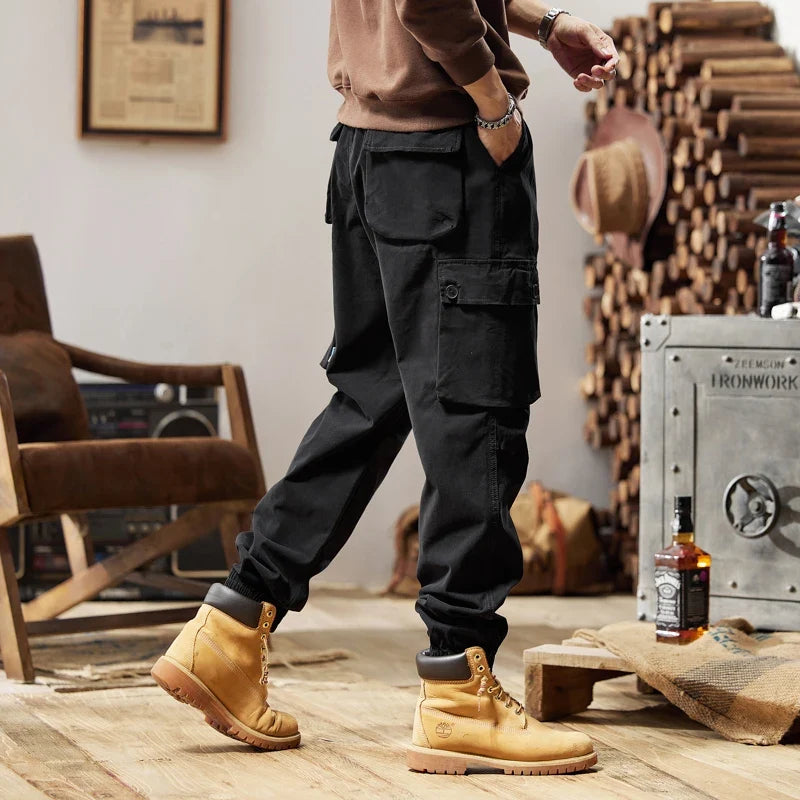 Joggers Cargo Pants Mens Casual Hip Hop Multi-Pocket Male Trousers Sweatpants Streetwear Techwear Tactical Khaki Pants BLW9106