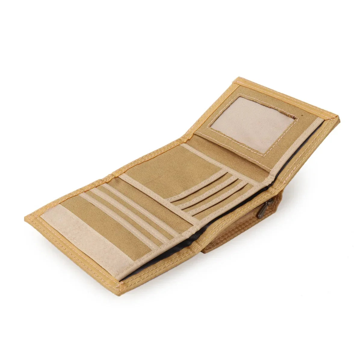 Men'S 5 Colors Korean Tri-Fold Coin Purse Canvas Wallet Solid Color Fashion Slim Multifunctional Classic Portable Card Holder