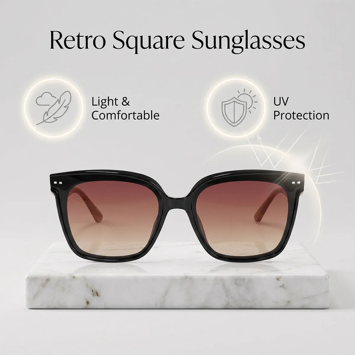 Retro Oversized Sunglasses Women Trendy Polarized Fashion Glasses UV400 Protection Luxe Lunette Soleil Femme Lentes De Sol Muje