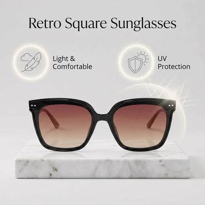 Retro Oversized Sunglasses Women Trendy Polarized Fashion Glasses UV400 Protection Luxe Lunette Soleil Femme Lentes De Sol Muje