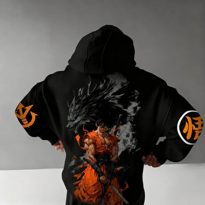 DRAGON BALL Men's Hoodie Sweatshirt Son Goku Anime Spring Autumn and Winter Boys Cotton Long-sleeved Brand Parent-child Outfit