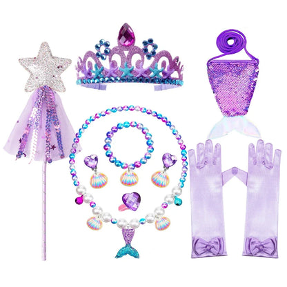 Mermaid Dress for Girl Charm Princess Cosplay Sequin Bling Costume for Kids Girl Fish Beauty Birthday Party Halloween Clothing