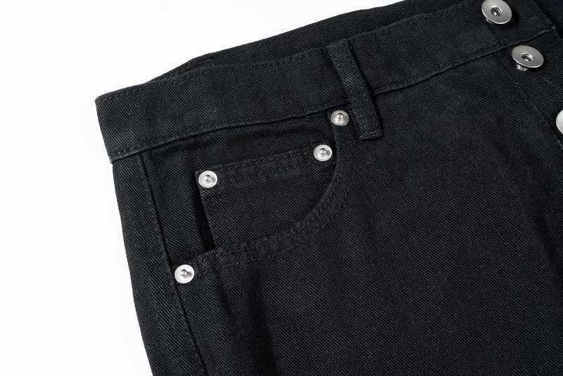 2023 Brand New Classic Rick Denim Folding Zipper Slim Fit Straight PANT Jeans Cotton Denim Pants Comfort Casual Jeans M-XXL #717