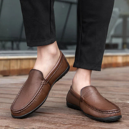 Genuine Leather Men Shoes Casual Luxury Brand Men Loafers Italian Moccasins Breathable Slip on Men Driving Shoes Chaussure Homme