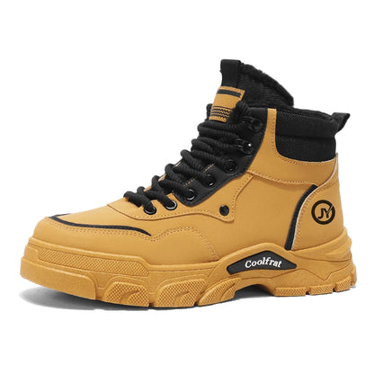 Mens Boots Casual Shoes Winter Platform Leather Designer Luxury Chelsea Cowboy Outdoor Work Safety Ankle Sneakers 2025