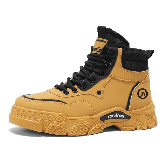 Mens Boots Casual Shoes Winter Platform Leather Designer Luxury Chelsea Cowboy Outdoor Work Safety Ankle Sneakers 2025