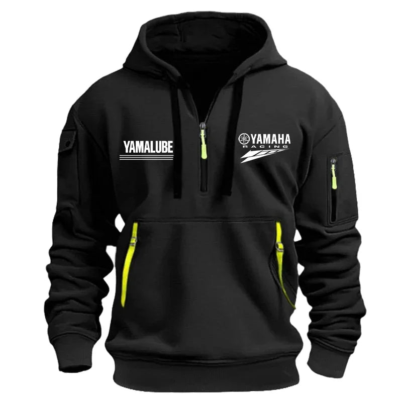 Spring/Autumn Men's Hooded Sweater with Zipper and Multiple Pockets Crewneck Shirt Men's Outdoor Sports Leisure Hoodie