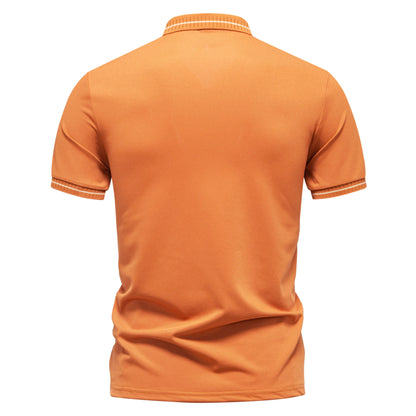 New men's T-shirt classic short sleeved polo shirt summer top casual T-shirt button collar oversized casual polo shirt