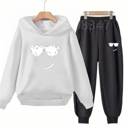 Fashion Hoodie Kids 3-12 Years Boys Girls Casual Sports Tops+Pants 2pcs Sets Children Long Sleeves Spring Autumn New Clothes
