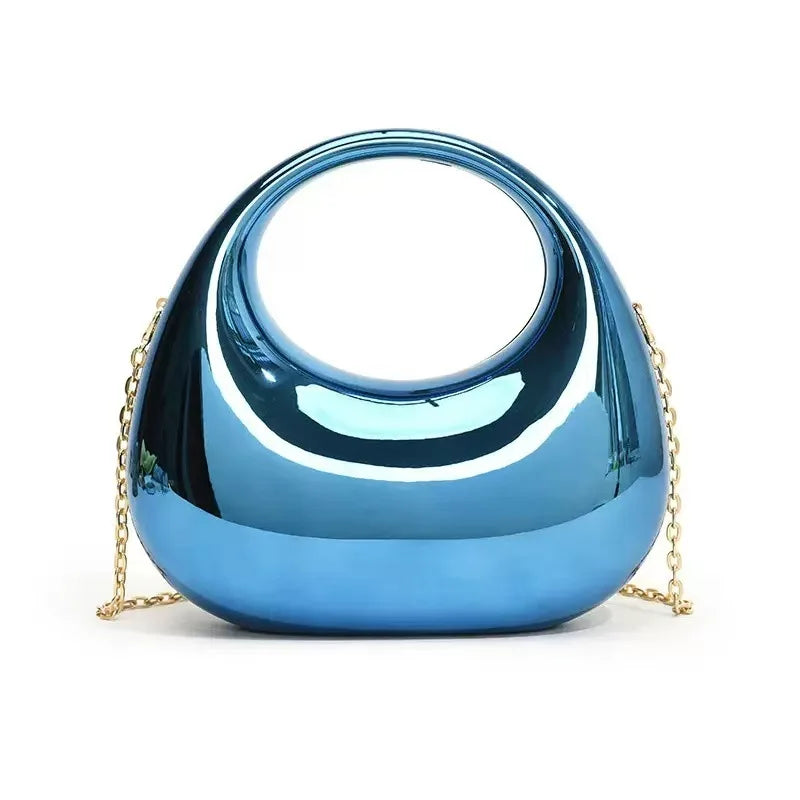 Mini Acrylic Dinner Bag Women's Crossbody Chain Handbag New Arrival Elegant Folded Underarm Bag with Magnetic Buckle Clutch
