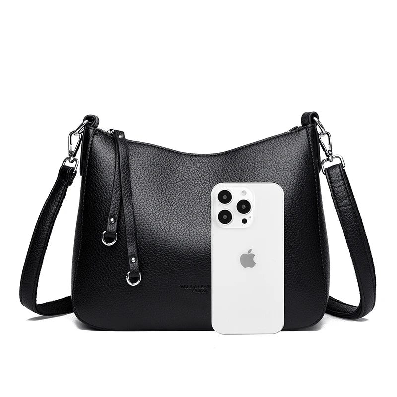 New Luxury Designer Handbag Solid Color PU leather Women Shoulder Bag Casual Crossbody Bags for Women New Zipper Messenger Bag