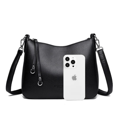New Luxury Designer Handbag Solid Color PU leather Women Shoulder Bag Casual Crossbody Bags for Women New Zipper Messenger Bag