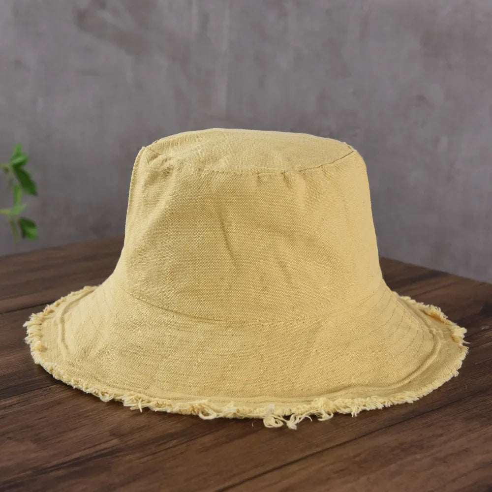 Wholesale New Bob Summer Bucket Hats Reversible Men Ladies Cotton Outdoor Sports Pull Up Fashion Panama Sun Hat Gift Wine Party