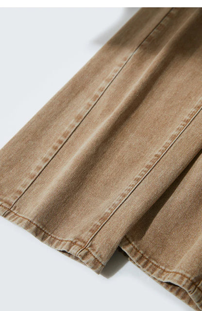 Minimalism Women's Jeans 2024 Autumn New Casual Cotton Denim Pants Retro Trendy Loose Straight Wide-leg Trousers 12443249