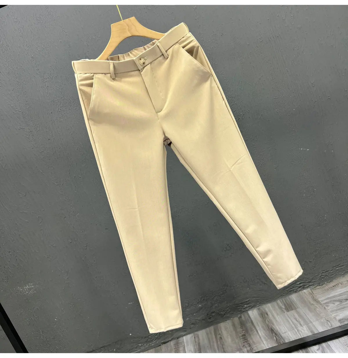 Men's Clothing Summer Fashion Business Casual All Match Suit Pants Formal Strecth Solid Straight Slim Trousers Pantalones Hombre