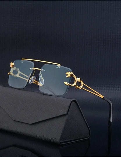 New Retro Rimless Sunglasses For Men Steampunk Sunglasses Women Punk Fashion Glasses Vintage Shades Gafas De Sol Sonnenbrill Sun