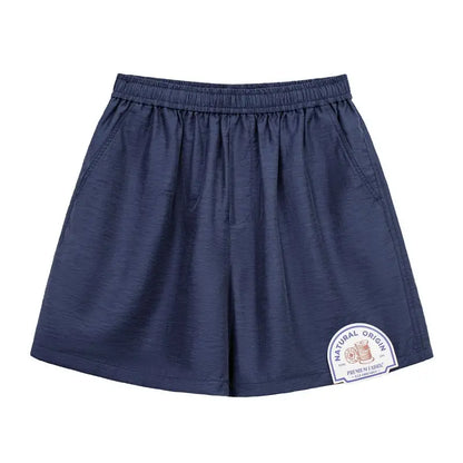Men's Lyocell Linen Look Shorts Straight Leg Elastic Waist Lightweight Breathable Old Money Casual Summer Male Pants
