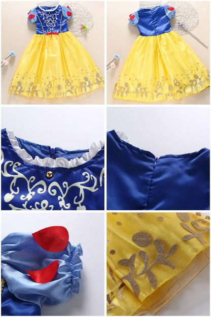 Children Princess Costume Party Fancy Flower Vestido New 2024 Christmas Birthday Carnival Dress Up Rapunzel Belle Disguise Frock