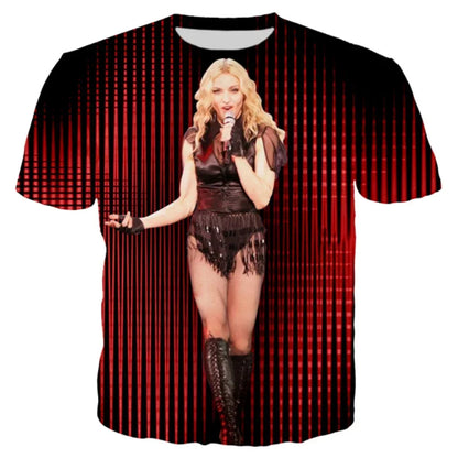 Y2K Singer Madonna Graphic T Shirts Summer Women Men Clothing Fashion Casual Tops Tees Harajuku Streetwear Oversized T-shirt