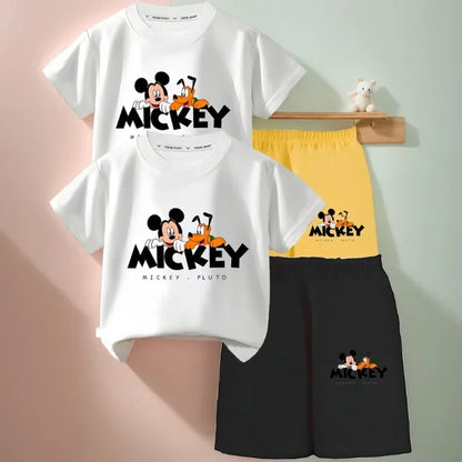 Summer New Style Boys Waffle Fabric Breathable T Shirt Sets Children Short Sleeve Top Shorts Two Piece Suit Kids Casual Outfits