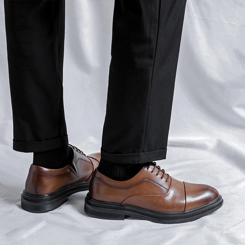 Brand Men Genuine Leather Shoes Black Wedding Bride For Formal Party Dress OEM Italian Men Shoes Casual Soft Casual Shoes