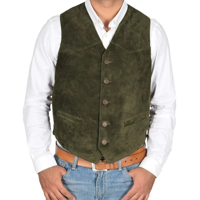 Men Vest Black Single Solid Button Frosted Velvet Waistcoat For Banquet Birthday Wedding Business Work Daily Set Men Suit Vest