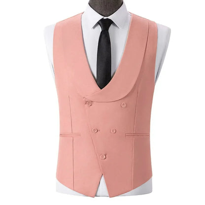 Men Vest Light Champagne With Lapel Solid Waistcoat For Wedding Banquet Prom Business Work Office Casual Daily Men Suit Vest
