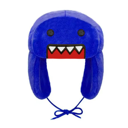 Autumn/Winter Outdoor New Cartoon Embroidered Windproof Ear Flaps Double Lining Cotton Warm Coral Fleece Lei Feng Hat