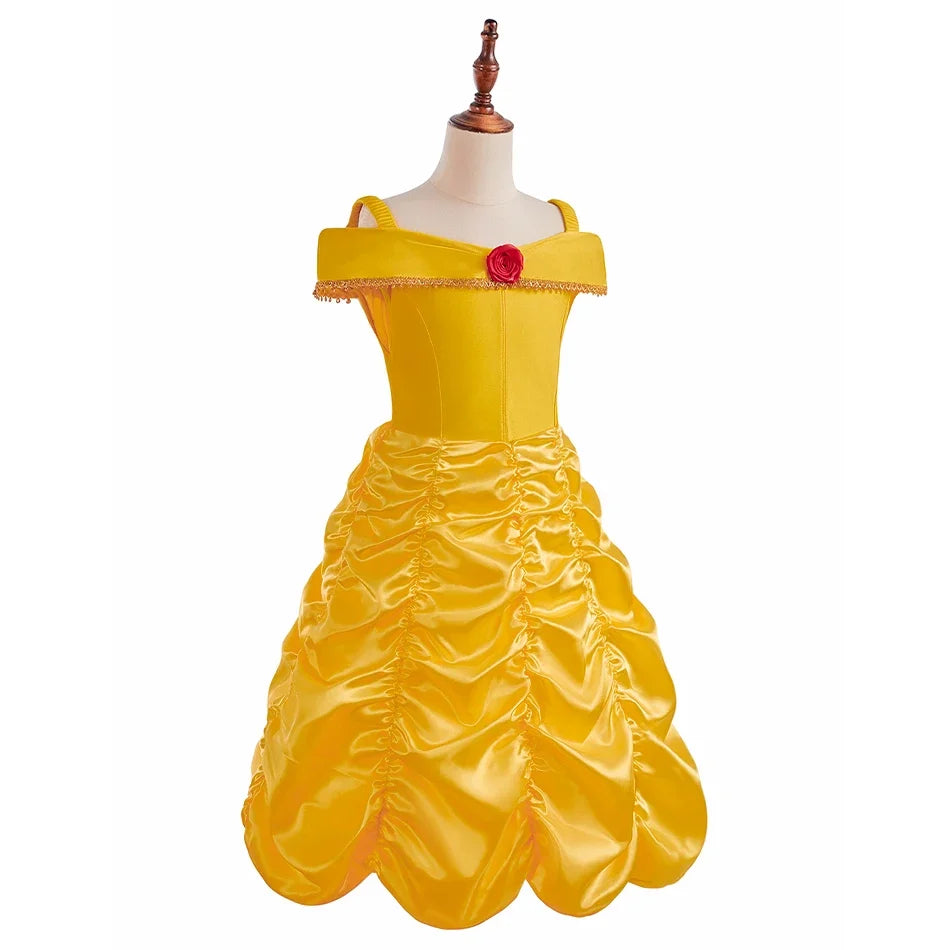2026 Kid Elsa Anna Costume Girl Birthday Floral Dress Children Snow Queen Performance Fantasy Princess Evening Halloween Costume