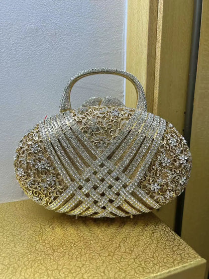 New Rhinestone Clutch Purse Women Elegant Wedding Party Bride Bag Prom Evening Handbag Sparkly Crystal Diamond Birthday Gift