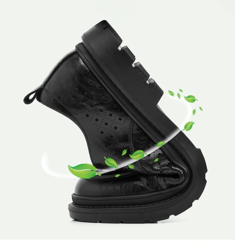 British Style Business Derby Shoes for Men Spring Summer Breathable Dress Shoes Male Fashion Casual Leather Wedding Shoe Man