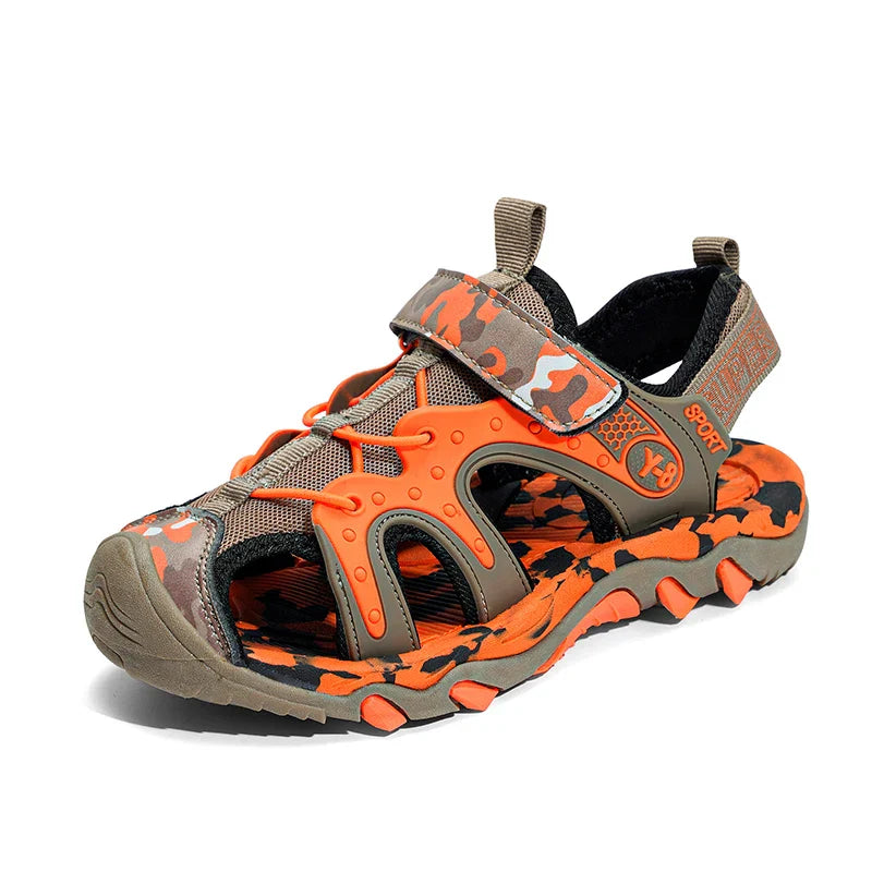 Fashion Kids Sandals Boy Water Shoes Closed Toe Rubber Sole Outdoor Hiking Sneaker Summer Sports  Beach Sandals for Boy