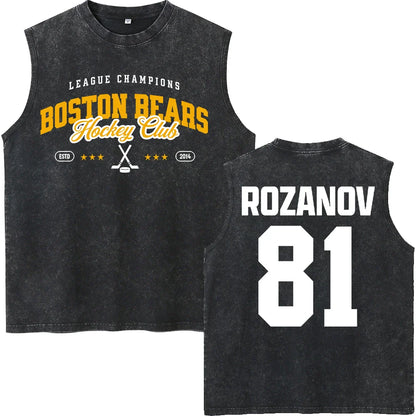 Vintage Washed Heated Rivalry Ilya Rozanov 81 Boston Raiders Tshirt Men Shane Hollander 24 Montreal Metros 100% Cotton Tees Tops