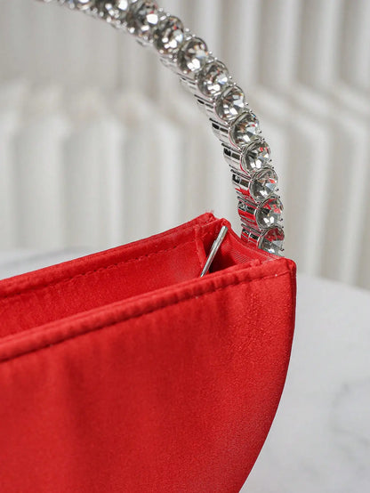 Elegant Rhinestone Novelty Bag, Classic Banquet Clutch Purse, Women's Formal Evening Handbag For Party Wedding