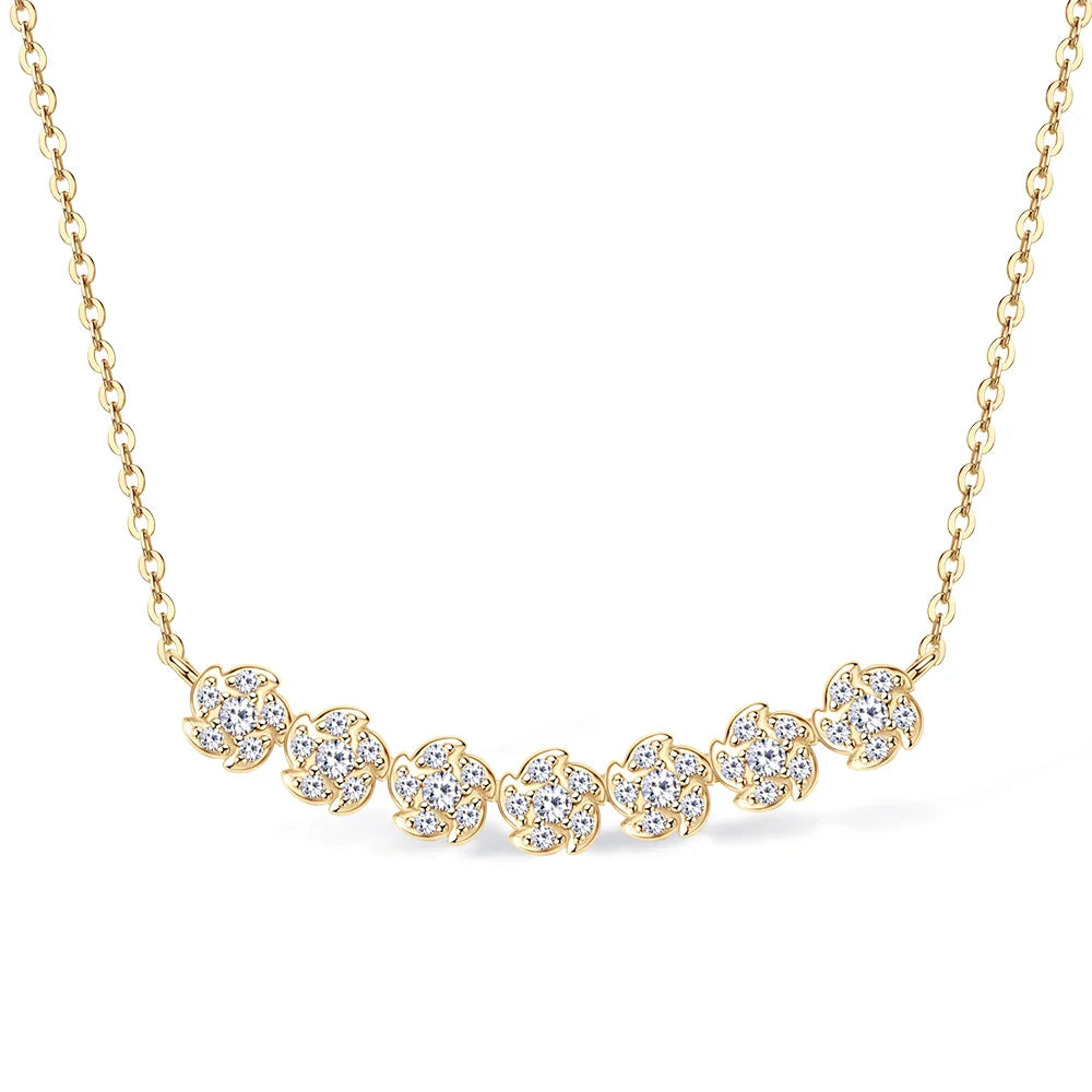 Diamond Necklaces for Women, Dainty 14k Gold/925 Sterling Silver Choker Necklace Gold Plated Jewelry Trendy Gift