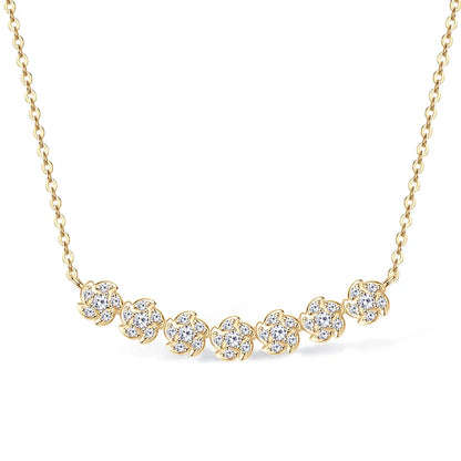 Diamond Necklaces for Women, Dainty 14k Gold/925 Sterling Silver Choker Necklace Gold Plated Jewelry Trendy Gift