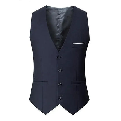 Slim Fit Suit Vests For Men Black Grey Navy Blue Business Casual Male Waistcoat Single Breasted Gilet Homme Formal Jacket